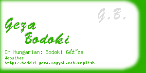 geza bodoki business card